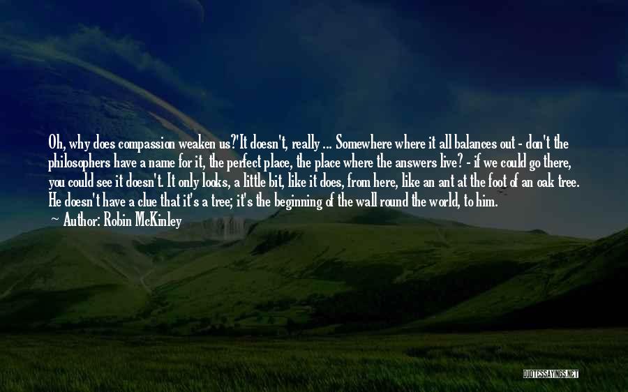 Robin McKinley Quotes: Oh, Why Does Compassion Weaken Us?'it Doesn't, Really ... Somewhere Where It All Balances Out - Don't The Philosophers Have