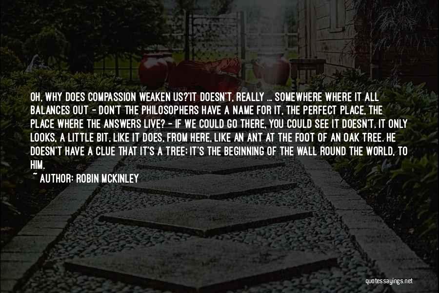 Robin McKinley Quotes: Oh, Why Does Compassion Weaken Us?'it Doesn't, Really ... Somewhere Where It All Balances Out - Don't The Philosophers Have