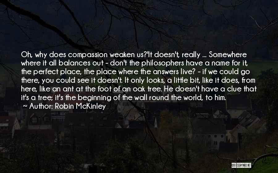 Robin McKinley Quotes: Oh, Why Does Compassion Weaken Us?'it Doesn't, Really ... Somewhere Where It All Balances Out - Don't The Philosophers Have