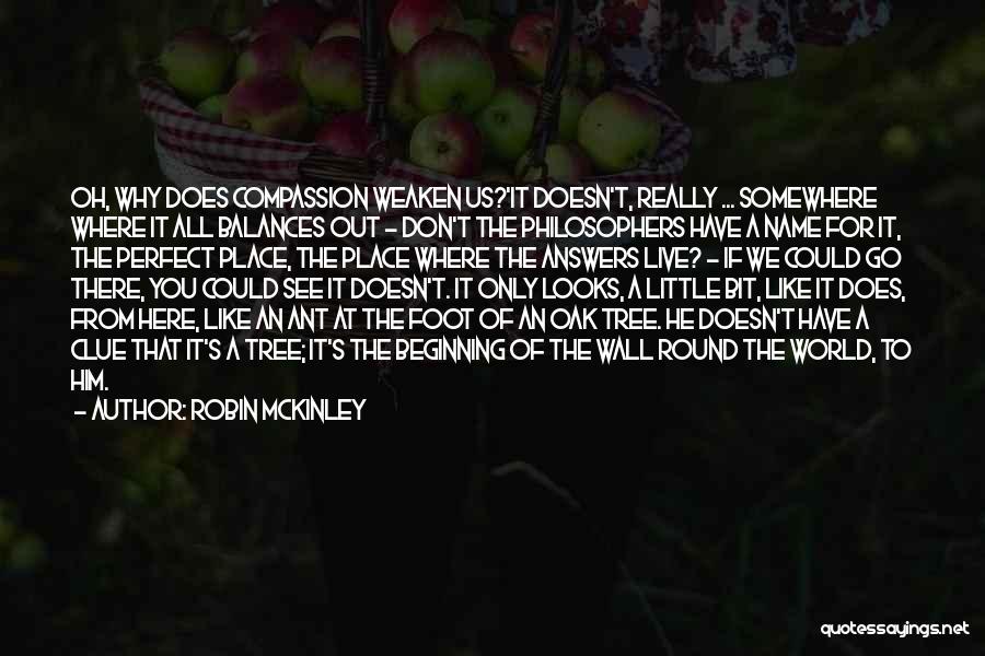 Robin McKinley Quotes: Oh, Why Does Compassion Weaken Us?'it Doesn't, Really ... Somewhere Where It All Balances Out - Don't The Philosophers Have