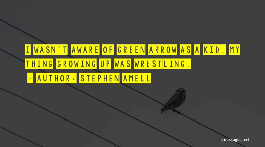 Stephen Amell Quotes: I Wasn't Aware Of Green Arrow As A Kid. My Thing Growing Up Was Wrestling.