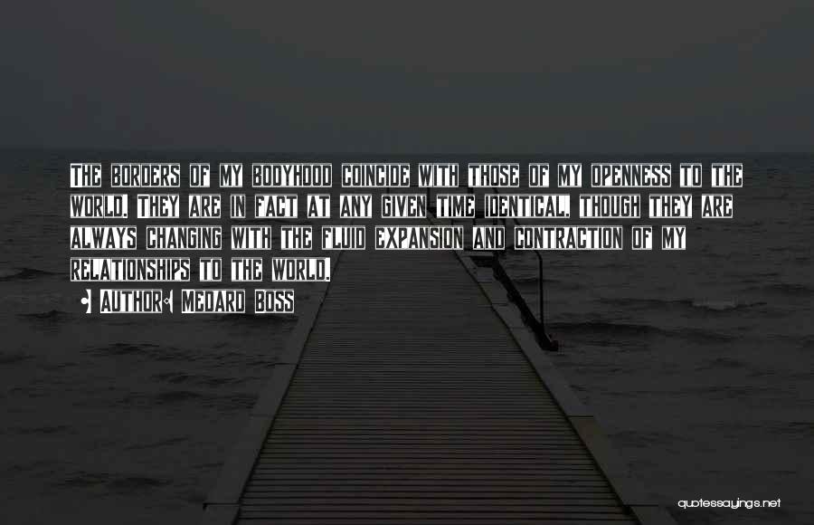 Medard Boss Quotes: The Borders Of My Bodyhood Coincide With Those Of My Openness To The World. They Are In Fact At Any