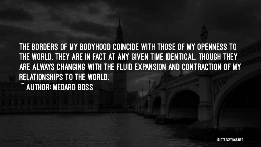 Medard Boss Quotes: The Borders Of My Bodyhood Coincide With Those Of My Openness To The World. They Are In Fact At Any