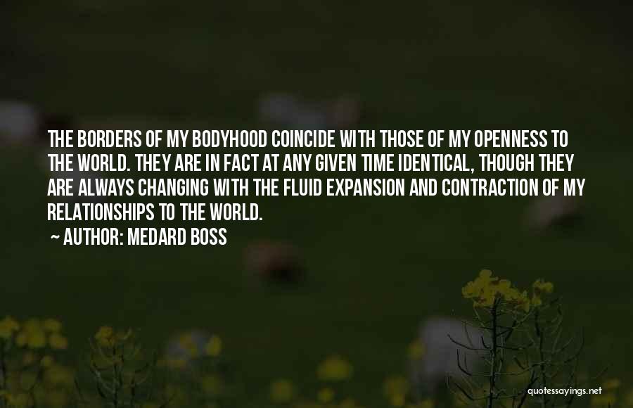 Medard Boss Quotes: The Borders Of My Bodyhood Coincide With Those Of My Openness To The World. They Are In Fact At Any