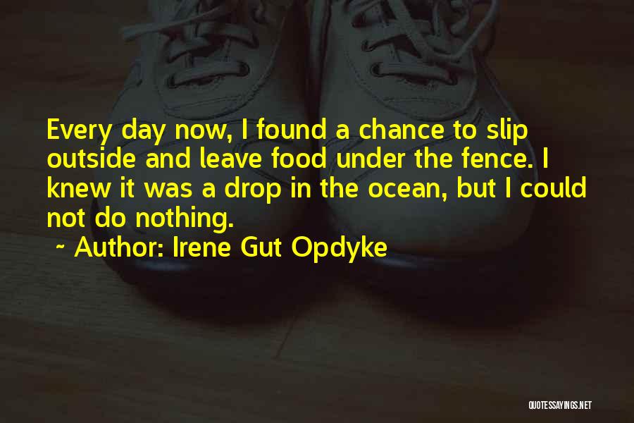Irene Gut Opdyke Quotes: Every Day Now, I Found A Chance To Slip Outside And Leave Food Under The Fence. I Knew It Was