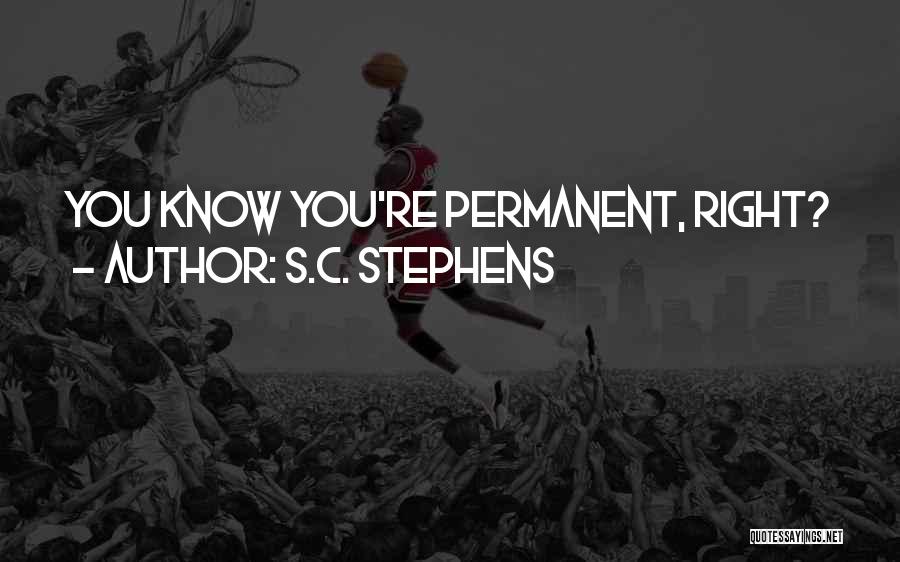 S.C. Stephens Quotes: You Know You're Permanent, Right?