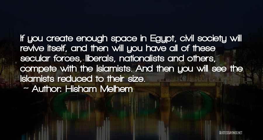 Hisham Melhem Quotes: If You Create Enough Space In Egypt, Civil Society Will Revive Itself, And Then Will You Have All Of These