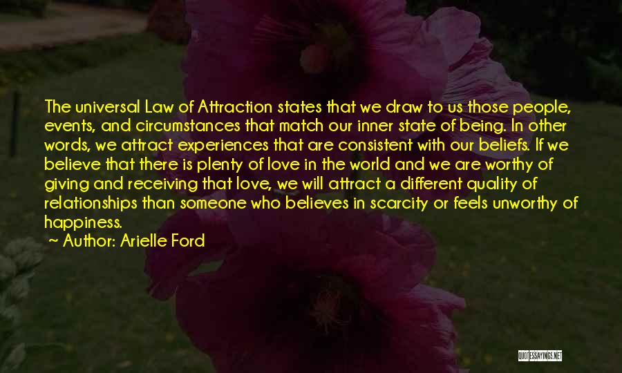 Arielle Ford Quotes: The Universal Law Of Attraction States That We Draw To Us Those People, Events, And Circumstances That Match Our Inner