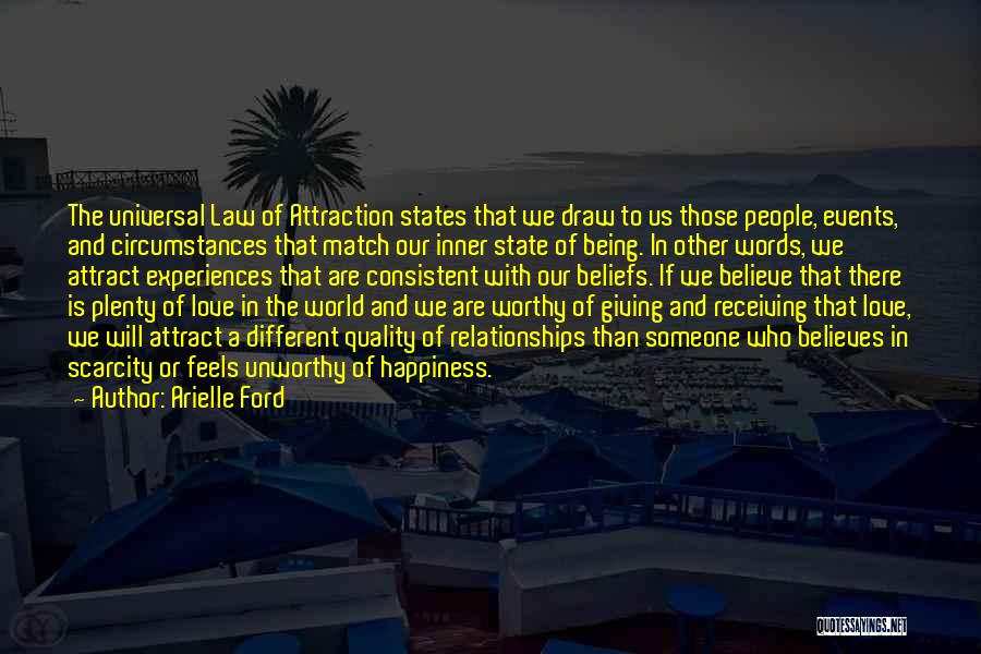 Arielle Ford Quotes: The Universal Law Of Attraction States That We Draw To Us Those People, Events, And Circumstances That Match Our Inner