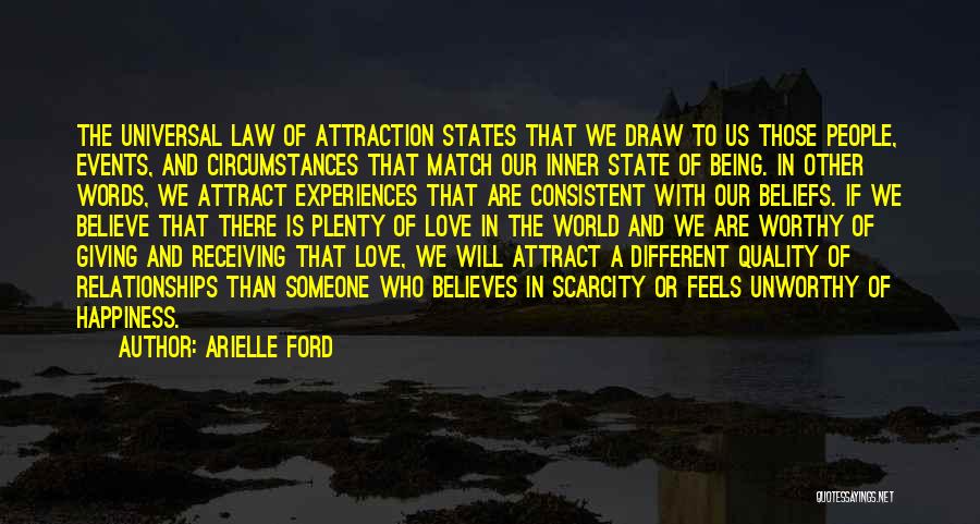 Arielle Ford Quotes: The Universal Law Of Attraction States That We Draw To Us Those People, Events, And Circumstances That Match Our Inner