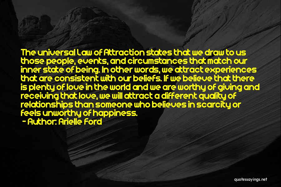 Arielle Ford Quotes: The Universal Law Of Attraction States That We Draw To Us Those People, Events, And Circumstances That Match Our Inner