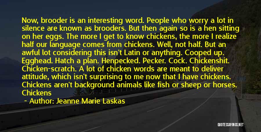 Jeanne Marie Laskas Quotes: Now, Brooder Is An Interesting Word. People Who Worry A Lot In Silence Are Known As Brooders. But Then Again