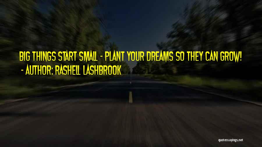 Rashell Lashbrook Quotes: Big Things Start Small - Plant Your Dreams So They Can Grow!