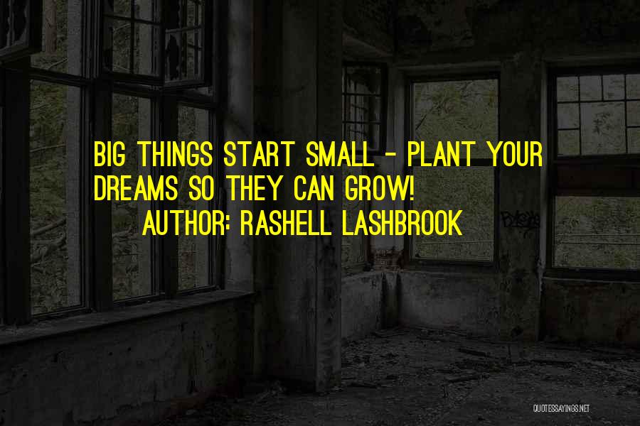 Rashell Lashbrook Quotes: Big Things Start Small - Plant Your Dreams So They Can Grow!