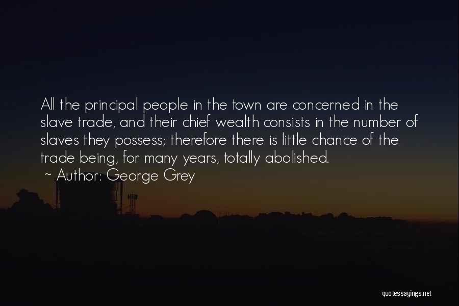 George Grey Quotes: All The Principal People In The Town Are Concerned In The Slave Trade, And Their Chief Wealth Consists In The