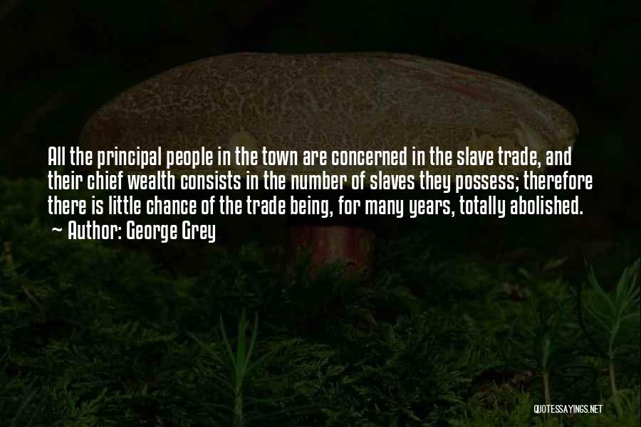 George Grey Quotes: All The Principal People In The Town Are Concerned In The Slave Trade, And Their Chief Wealth Consists In The