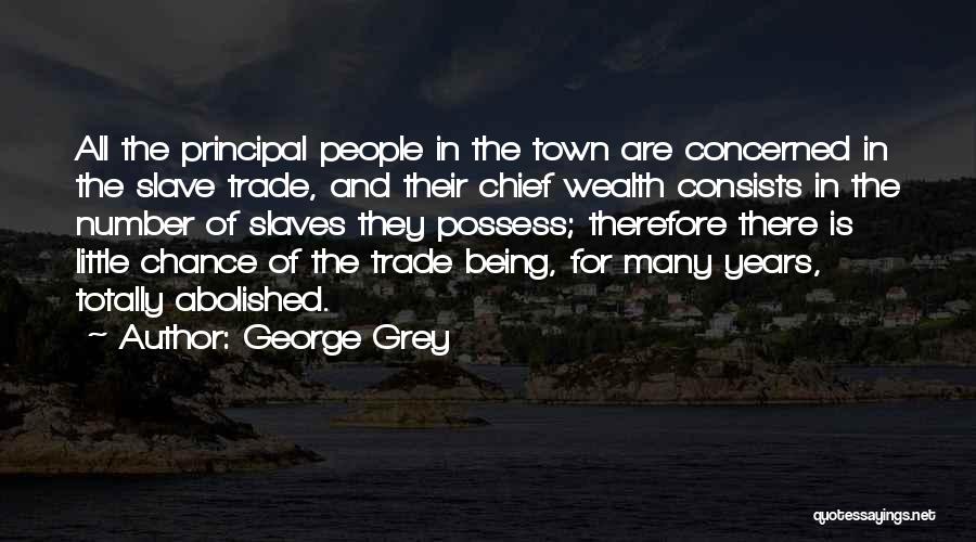 George Grey Quotes: All The Principal People In The Town Are Concerned In The Slave Trade, And Their Chief Wealth Consists In The