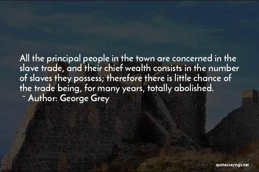 George Grey Quotes: All The Principal People In The Town Are Concerned In The Slave Trade, And Their Chief Wealth Consists In The