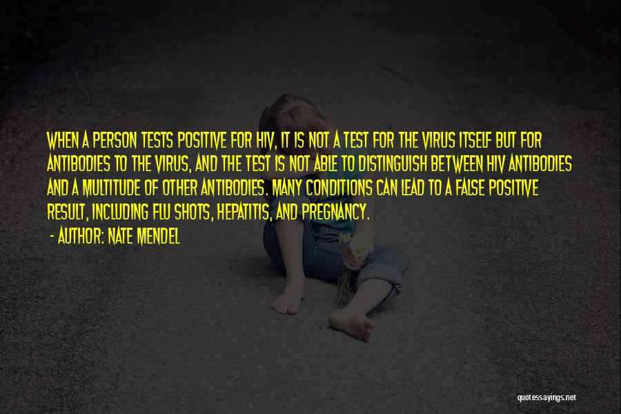 Nate Mendel Quotes: When A Person Tests Positive For Hiv, It Is Not A Test For The Virus Itself But For Antibodies To