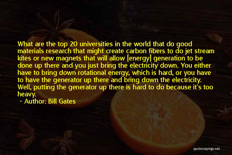 Bill Gates Quotes: What Are The Top 20 Universities In The World That Do Good Materials Research That Might Create Carbon Fibers To