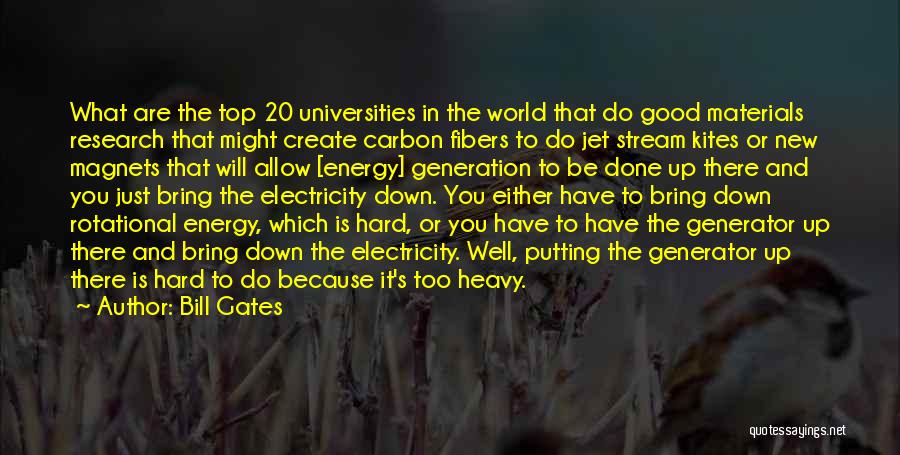 Bill Gates Quotes: What Are The Top 20 Universities In The World That Do Good Materials Research That Might Create Carbon Fibers To