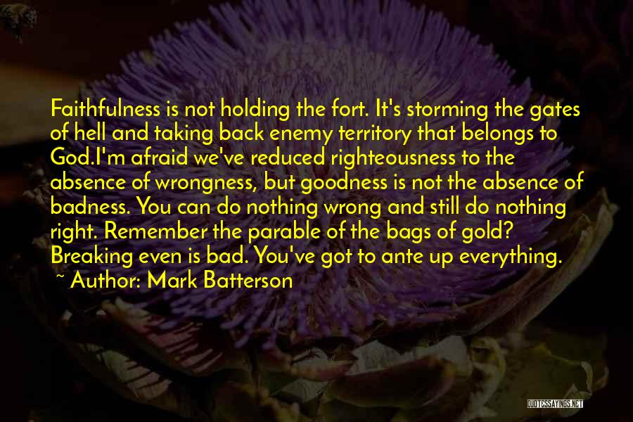Mark Batterson Quotes: Faithfulness Is Not Holding The Fort. It's Storming The Gates Of Hell And Taking Back Enemy Territory That Belongs To