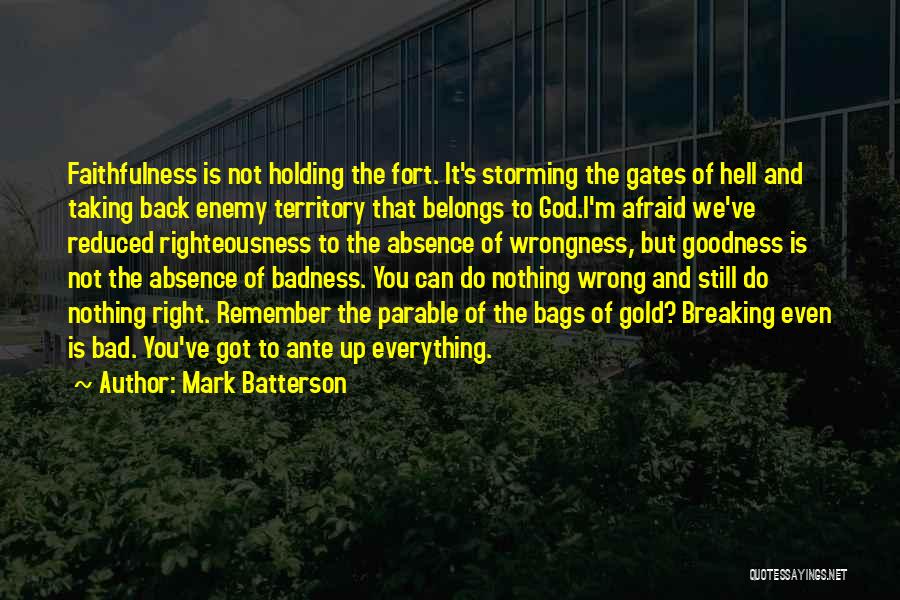 Mark Batterson Quotes: Faithfulness Is Not Holding The Fort. It's Storming The Gates Of Hell And Taking Back Enemy Territory That Belongs To