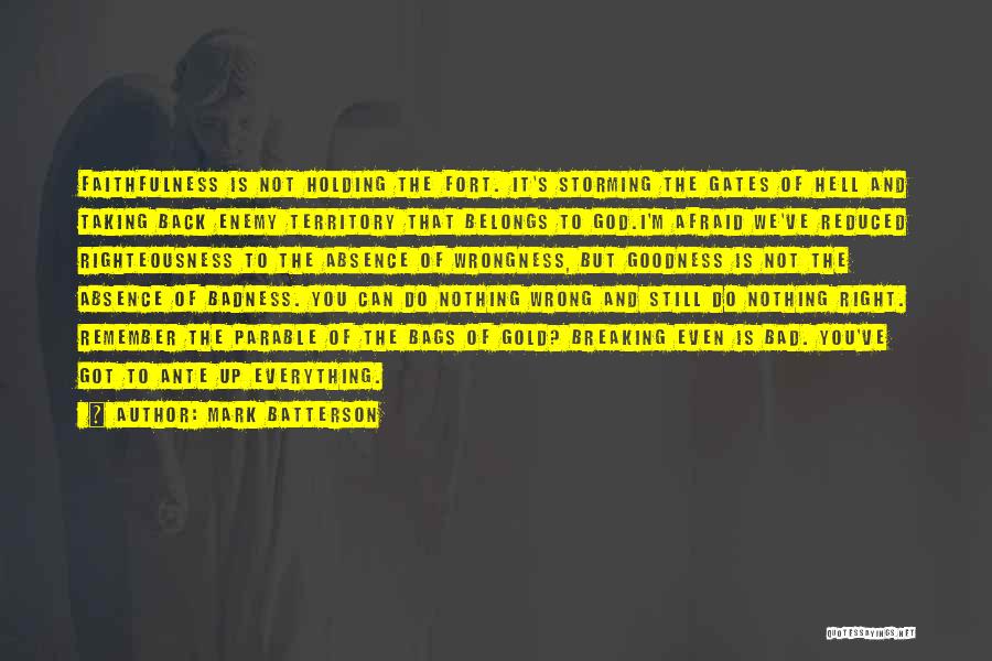 Mark Batterson Quotes: Faithfulness Is Not Holding The Fort. It's Storming The Gates Of Hell And Taking Back Enemy Territory That Belongs To