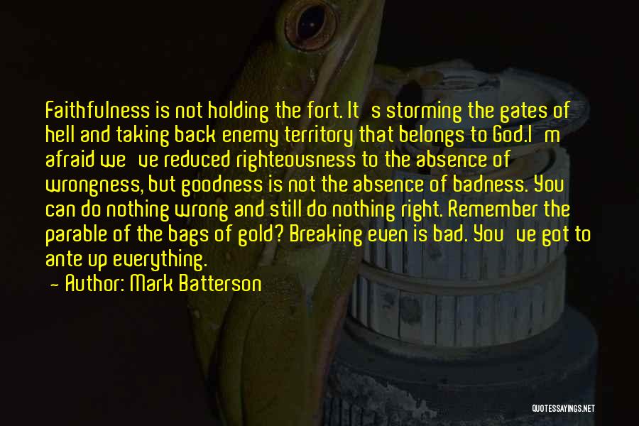 Mark Batterson Quotes: Faithfulness Is Not Holding The Fort. It's Storming The Gates Of Hell And Taking Back Enemy Territory That Belongs To