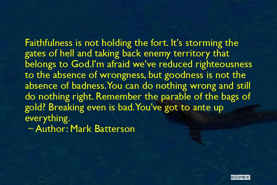 Mark Batterson Quotes: Faithfulness Is Not Holding The Fort. It's Storming The Gates Of Hell And Taking Back Enemy Territory That Belongs To