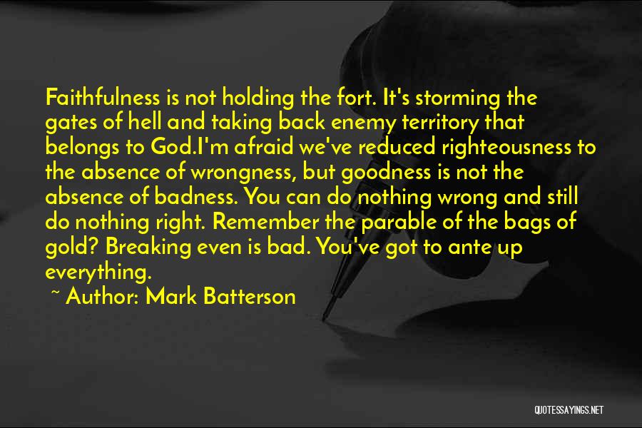 Mark Batterson Quotes: Faithfulness Is Not Holding The Fort. It's Storming The Gates Of Hell And Taking Back Enemy Territory That Belongs To