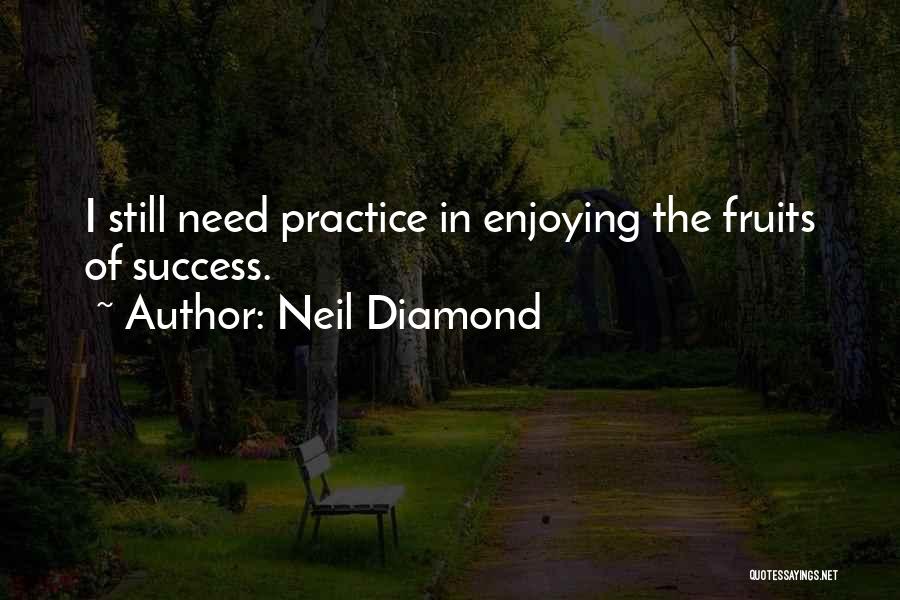 Neil Diamond Quotes: I Still Need Practice In Enjoying The Fruits Of Success.