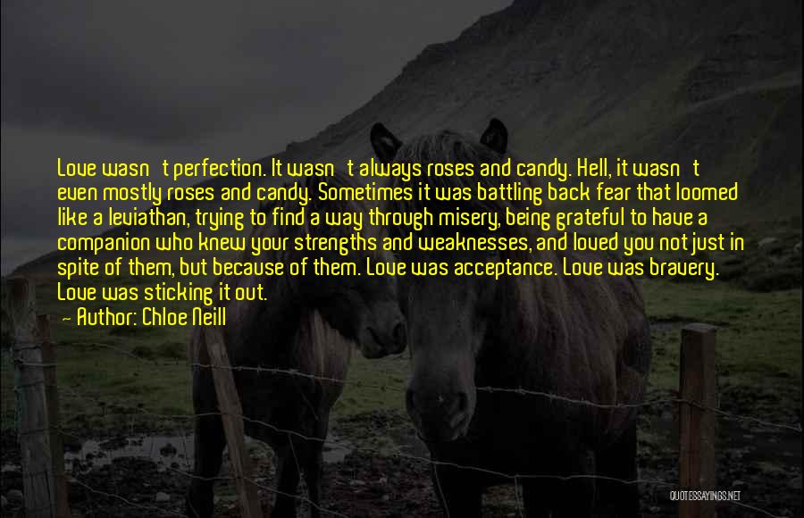 Chloe Neill Quotes: Love Wasn't Perfection. It Wasn't Always Roses And Candy. Hell, It Wasn't Even Mostly Roses And Candy. Sometimes It Was