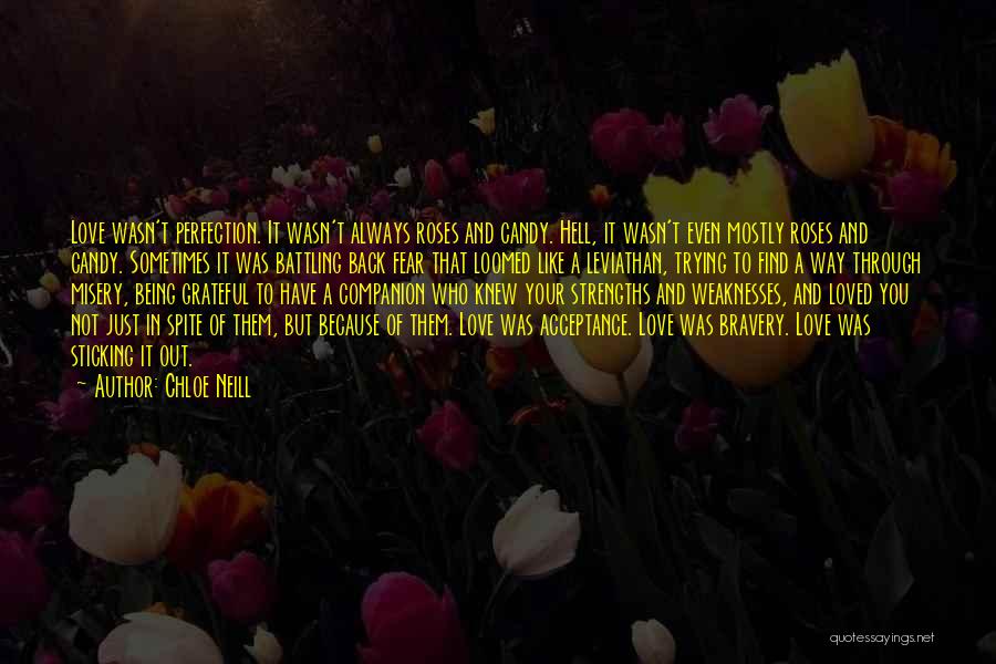 Chloe Neill Quotes: Love Wasn't Perfection. It Wasn't Always Roses And Candy. Hell, It Wasn't Even Mostly Roses And Candy. Sometimes It Was