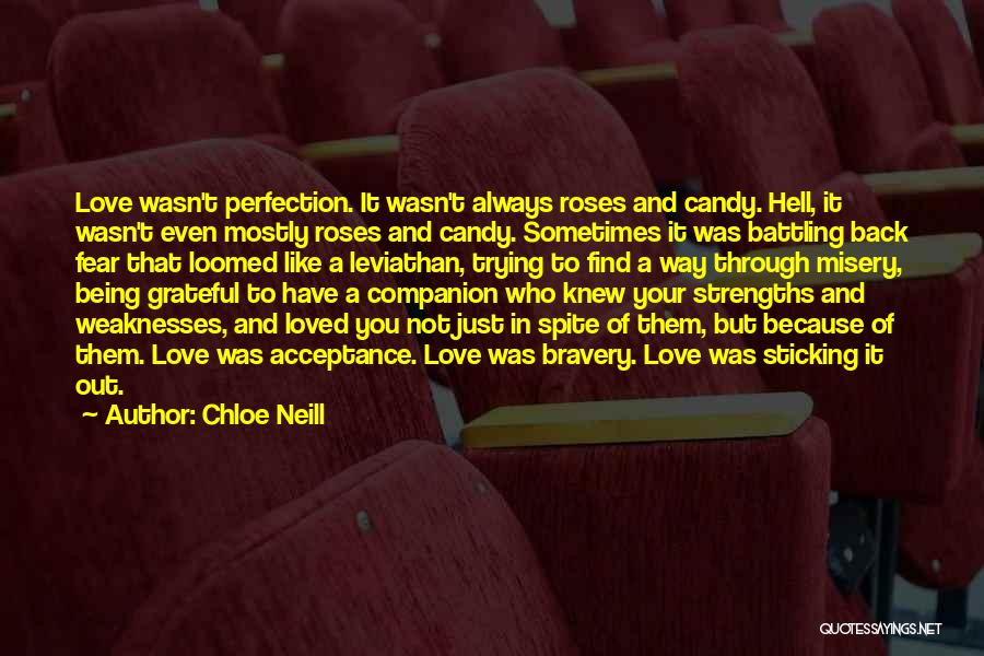 Chloe Neill Quotes: Love Wasn't Perfection. It Wasn't Always Roses And Candy. Hell, It Wasn't Even Mostly Roses And Candy. Sometimes It Was