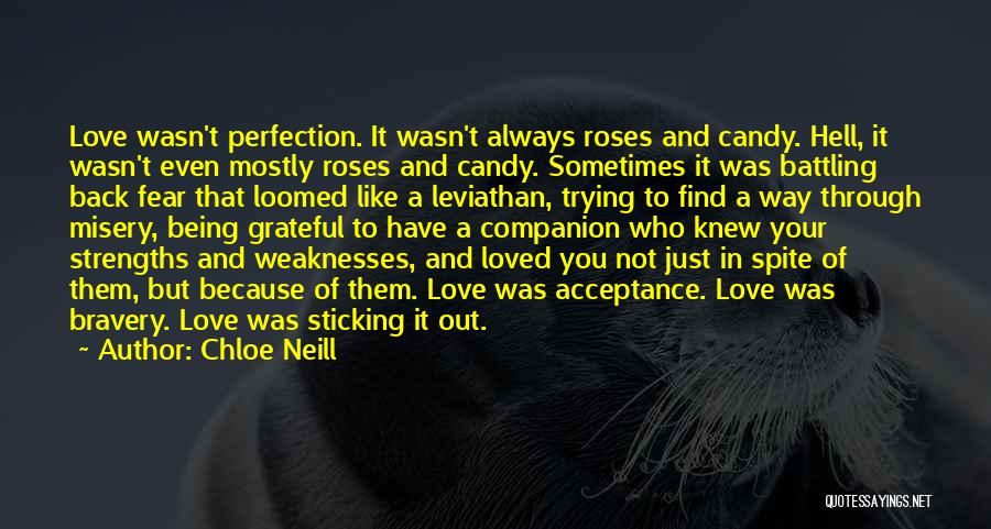 Chloe Neill Quotes: Love Wasn't Perfection. It Wasn't Always Roses And Candy. Hell, It Wasn't Even Mostly Roses And Candy. Sometimes It Was