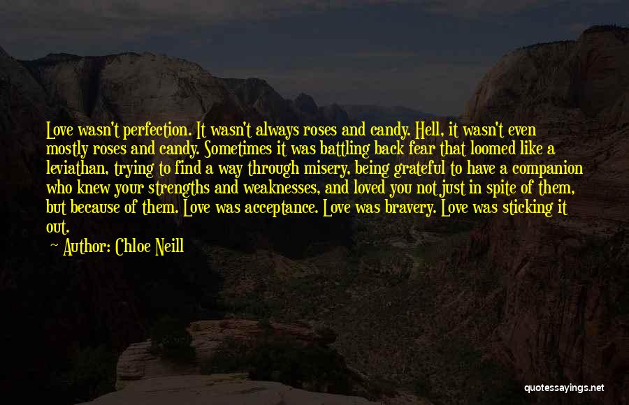 Chloe Neill Quotes: Love Wasn't Perfection. It Wasn't Always Roses And Candy. Hell, It Wasn't Even Mostly Roses And Candy. Sometimes It Was