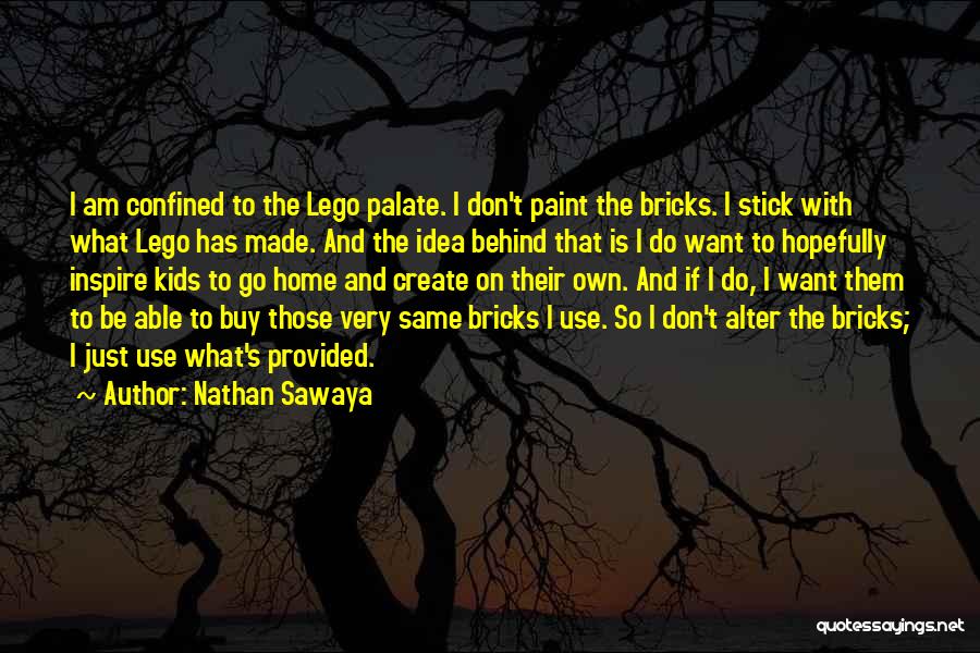 Nathan Sawaya Quotes: I Am Confined To The Lego Palate. I Don't Paint The Bricks. I Stick With What Lego Has Made. And