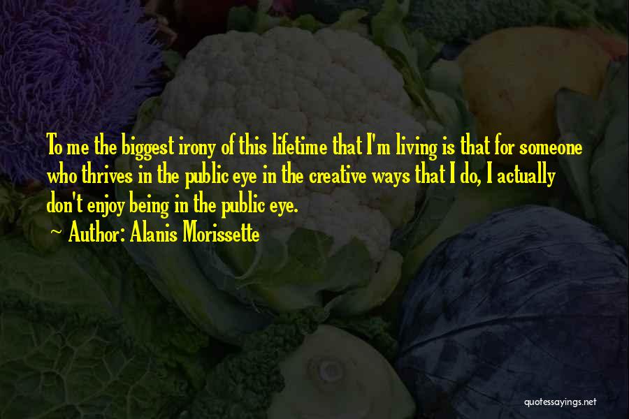 Alanis Morissette Quotes: To Me The Biggest Irony Of This Lifetime That I'm Living Is That For Someone Who Thrives In The Public