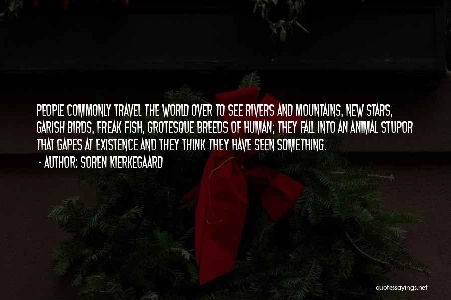 Soren Kierkegaard Quotes: People Commonly Travel The World Over To See Rivers And Mountains, New Stars, Garish Birds, Freak Fish, Grotesque Breeds Of