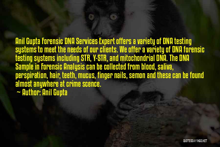 Anil Gupta Quotes: Anil Gupta Forensic Dna Services Expert Offers A Variety Of Dna Testing Systems To Meet The Needs Of Our Clients.
