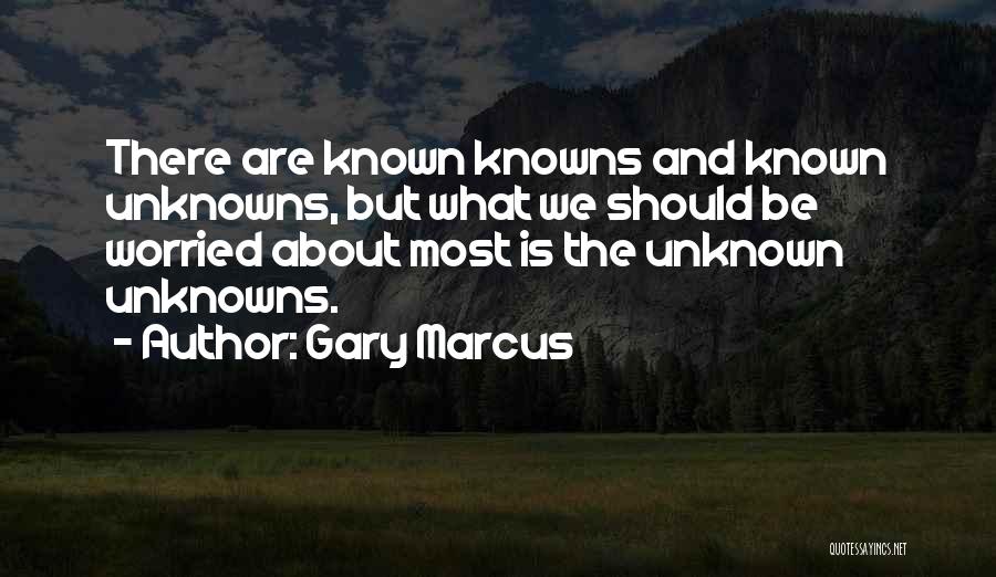 Gary Marcus Quotes: There Are Known Knowns And Known Unknowns, But What We Should Be Worried About Most Is The Unknown Unknowns.