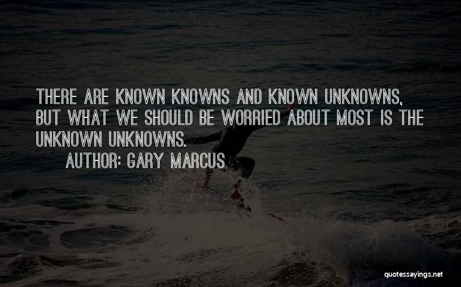 Gary Marcus Quotes: There Are Known Knowns And Known Unknowns, But What We Should Be Worried About Most Is The Unknown Unknowns.