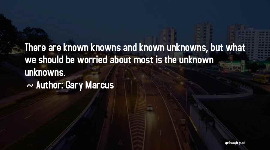 Gary Marcus Quotes: There Are Known Knowns And Known Unknowns, But What We Should Be Worried About Most Is The Unknown Unknowns.