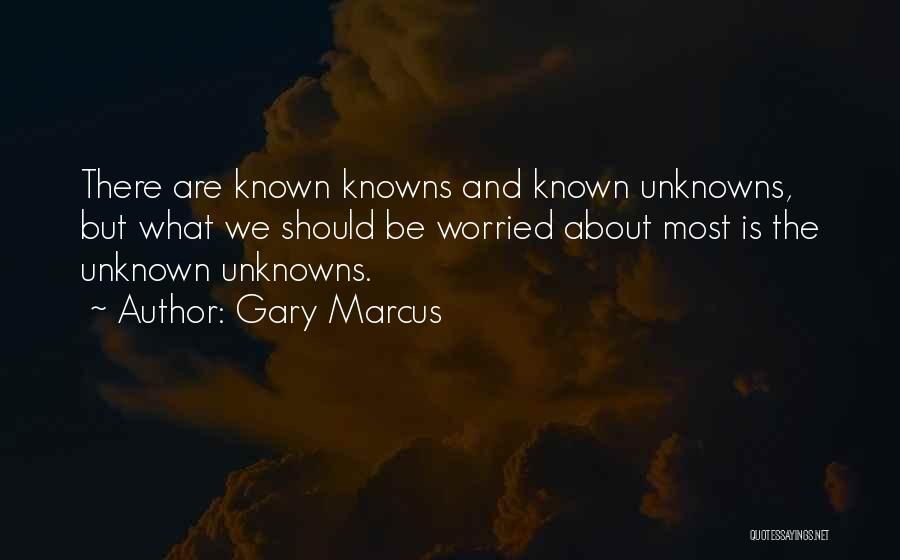 Gary Marcus Quotes: There Are Known Knowns And Known Unknowns, But What We Should Be Worried About Most Is The Unknown Unknowns.