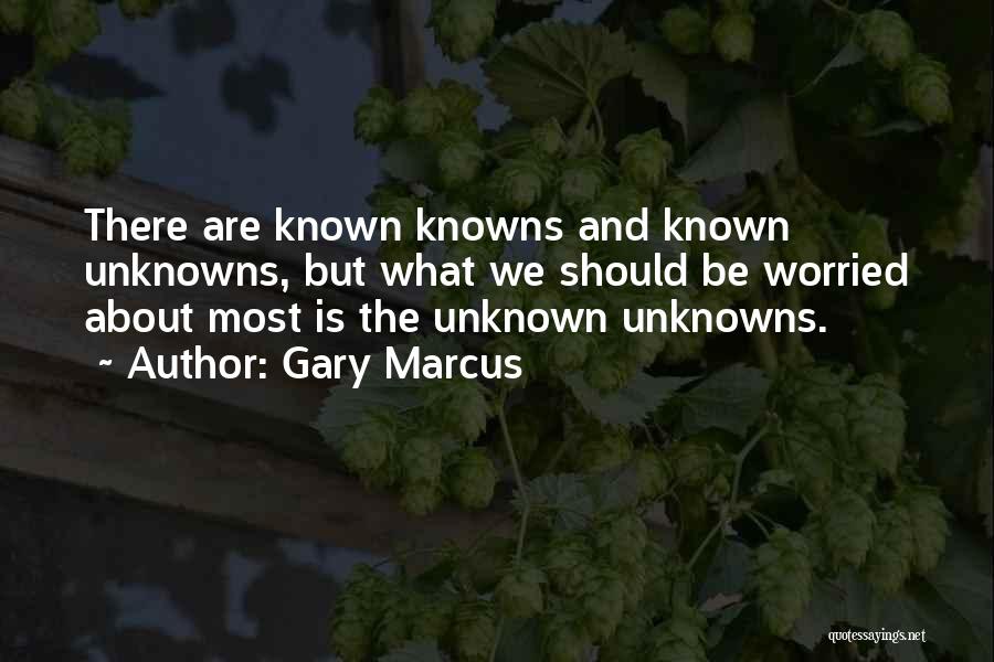 Gary Marcus Quotes: There Are Known Knowns And Known Unknowns, But What We Should Be Worried About Most Is The Unknown Unknowns.