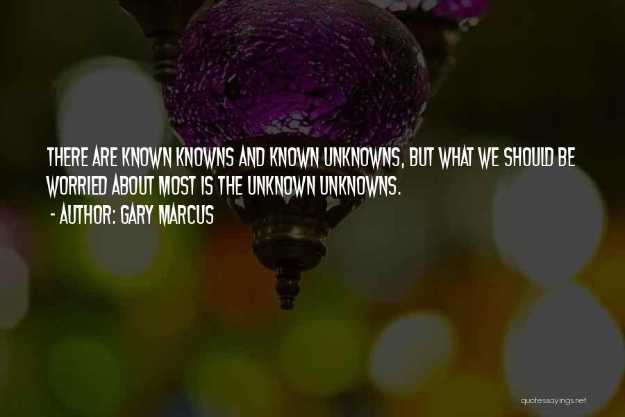 Gary Marcus Quotes: There Are Known Knowns And Known Unknowns, But What We Should Be Worried About Most Is The Unknown Unknowns.