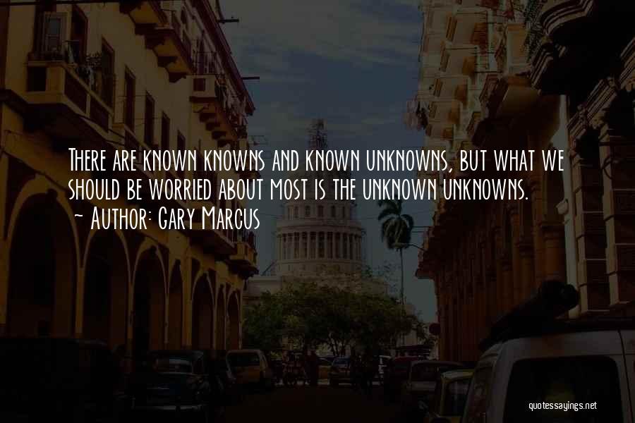 Gary Marcus Quotes: There Are Known Knowns And Known Unknowns, But What We Should Be Worried About Most Is The Unknown Unknowns.