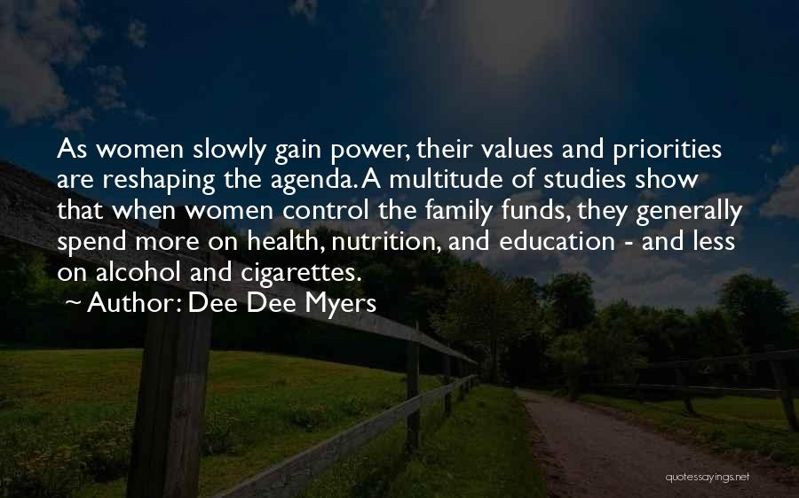 Dee Dee Myers Quotes: As Women Slowly Gain Power, Their Values And Priorities Are Reshaping The Agenda. A Multitude Of Studies Show That When