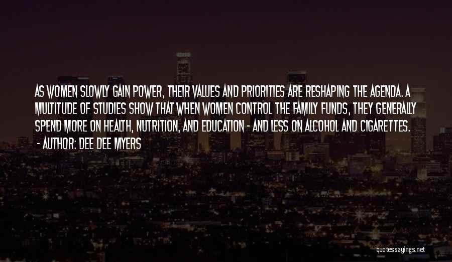 Dee Dee Myers Quotes: As Women Slowly Gain Power, Their Values And Priorities Are Reshaping The Agenda. A Multitude Of Studies Show That When